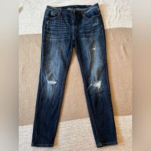 VIGOSS Dark Blue Skinny Jeans with Contrast Stitching